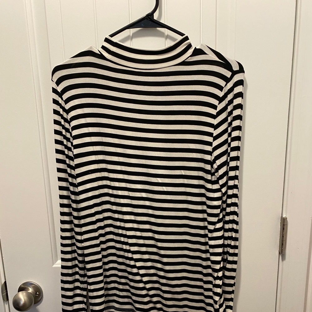 Loft Black and white turtleneck.